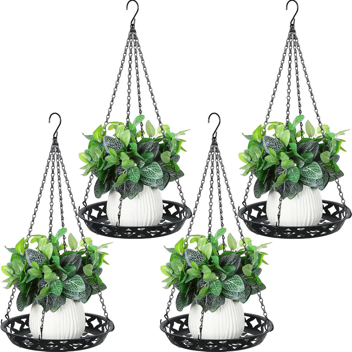 enhon 4 pack plant hanger, 12" metal hanging, main product view