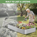3 Pack 6x3FT Raised Beds for Gardening, Corrugated Galvanized Steel Raised Garden Bed, Outdoor Metal Above Ground Garden Bed for Vegetables and Flowers
