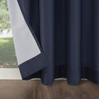 Sun Zero Marina Indoor/Outdoor UV Protectant Energy Efficient Grommet Curtain Panel, 54" x 84", Navy Blue