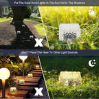 Solar Brick Lights-Outdoor Solar Lights for Yard-Solar Brick Landscape Path Light 3 Pack LED Light Brick Garden Decor for Pathway Patio Walkway Backyard Decoration