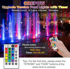 RGB Pond Lights with Timer, LED Underwater Submersible Colorful Landscape Spotlights, 98ft Remote Control IP68 Waterproof Fountain Lights for Fish Aquarium Tank Garden Yard Pool (Set of 3)