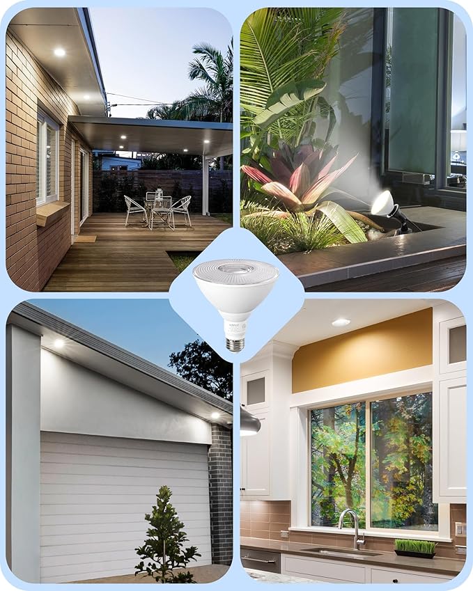EDISHINE PAR38 Flood Lights Outdoor Bulb, Dimmable LED Flood Light Bulbs, 1800LM, 18W Equivalent 120W, Weatherproof LED Light Bulb for Backyard, Garage, Porch, Garden, 5000K Daylight, E26, 4 Pack