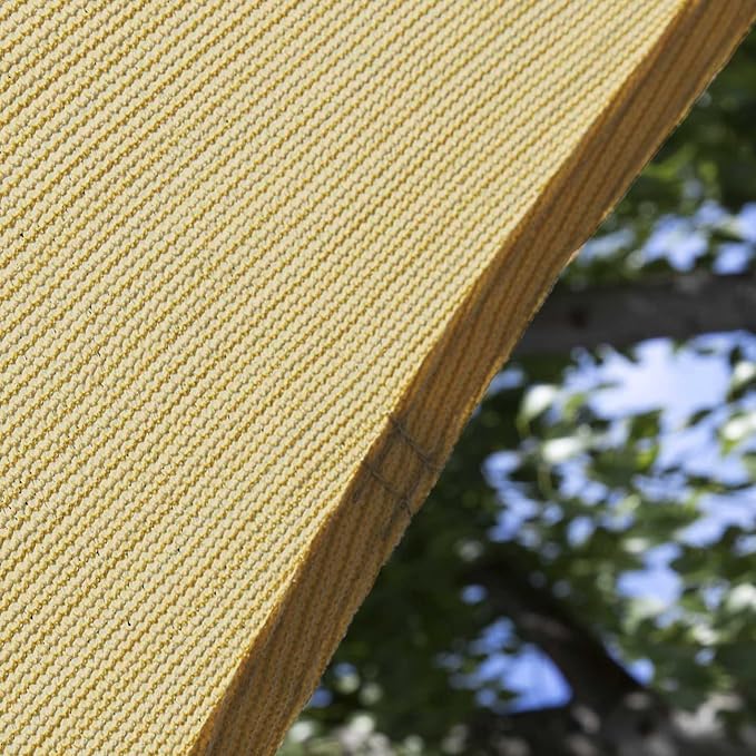 Amgo Custom Size 11' x 21' x 23.7' Sand Beige Right Triangle Sun Shade Sail Order to Make Canopy Awning UPF50+ AGSLT, 95% UV Blockage, Water & Air Permeable, 200GSM Commercial Standard (We Customize)