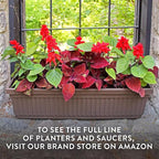 The HC Companies Venetian Window Planter Box w/Drain Plug - Long Planter Box for Windowsills, Balconies & More - Plastic Large Rectangular Planters for Herbs & Flowers (24" Chocolate, Pack of 1)