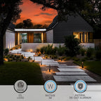 LEONLITE 12-Pack 5CCT Low Voltage Path Lights, Update 1800K2700K3000K4000K5000K Selectable, 3W LED Landscape Pathway Lights, Outdoor Landscape Lighting for Driveway, Aluminum, 12-24V, ETL, IP65, Black