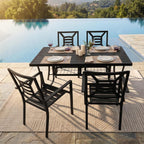 Patio Dining Chairs Set of 4, Stackable Outdoor Metal Chairs