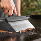 Blackstone Griddle Scraper – Heavy Duty Flat Top BBQ Grill Scraper for Cleaning – Stainless Steel Metal Construction with Long Handle – Multipurpose Kitchen Food Scraper & Chopper Accessories - 5061