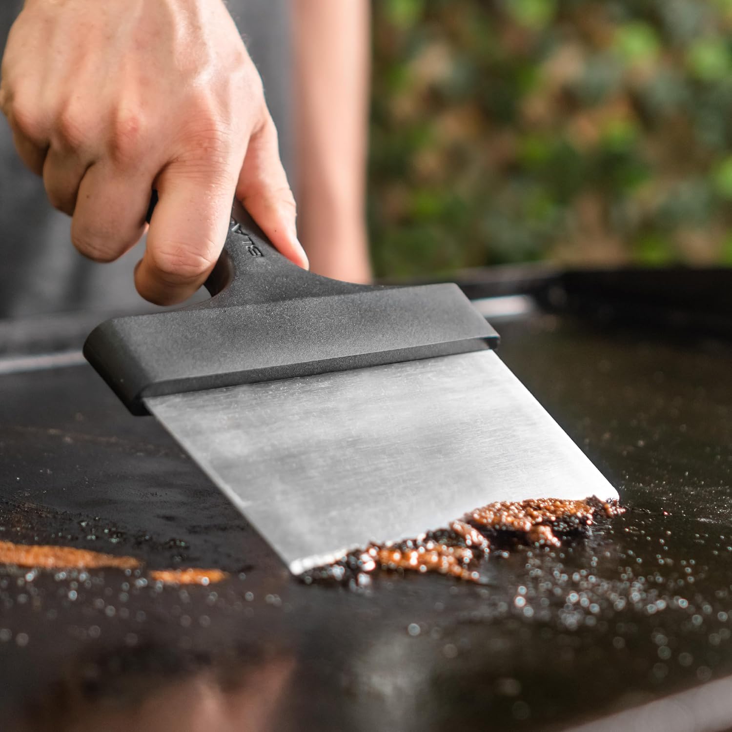 Blackstone Griddle Scraper – Heavy Duty Flat Top BBQ Grill Scraper for Cleaning – Stainless Steel Metal Construction with Long Handle – Multipurpose Kitchen Food Scraper & Chopper Accessories - 5061