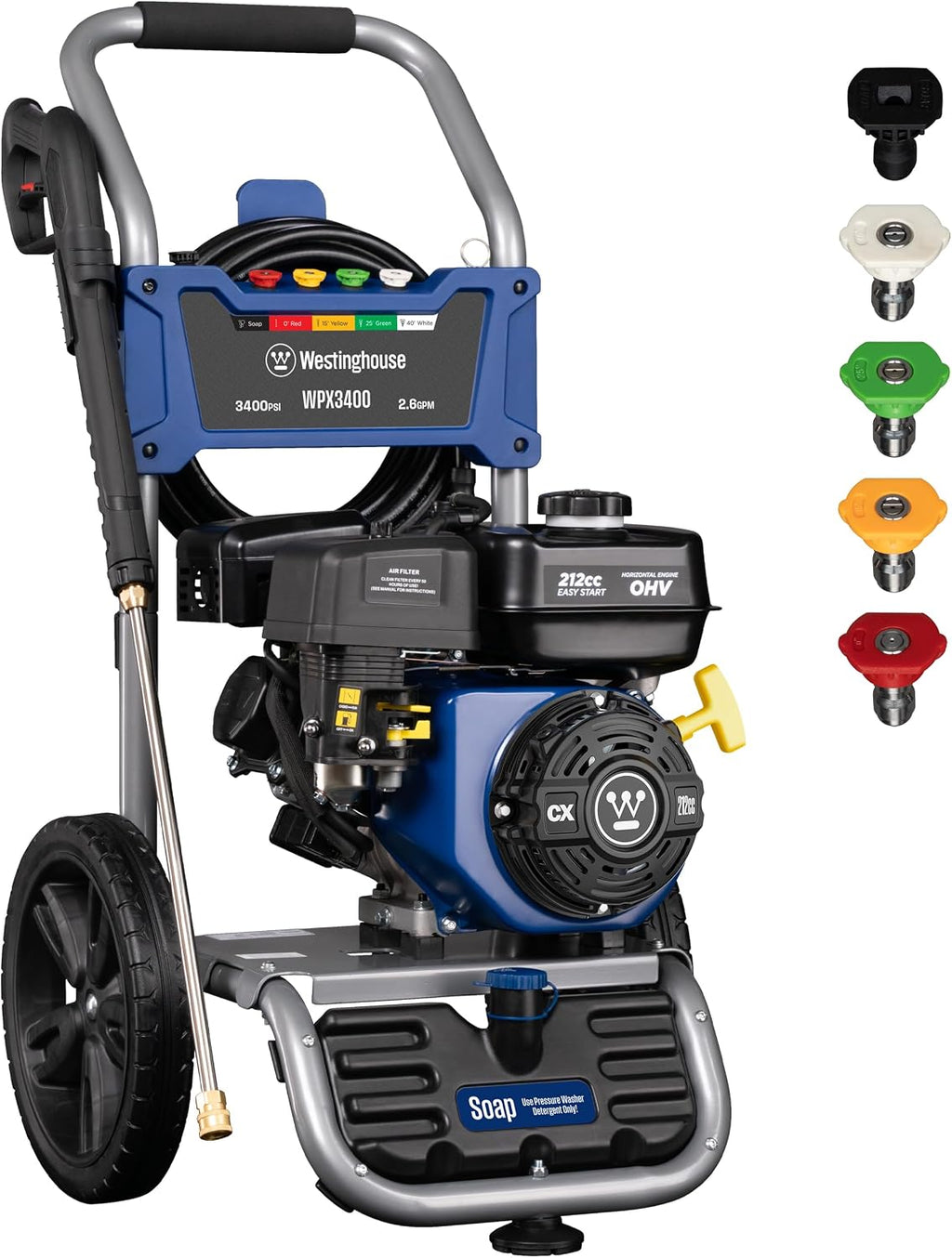 westinghouse wpx3400 gas pressure washer, 3400 psi and, main product view