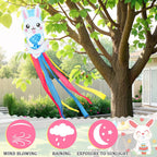 NOVWANG 40 Inch 3D Rabbit Bunny Easter Windsock, Spring Windsocks for Yard Garden Patio Balcony, Easter Outdoor Hanging Decorations