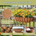 4 Pcs 24 Inch Trough Coco Liner for Window Box, 100% Natural Half Moon Coconut Coir Planter, Replaceable Coconut Fiber Liner for Window Boxes & Fence Flower Baskets (4, 24 inch)