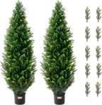 vevor artificial topiary cedar tree, 48 inch tall shown in use