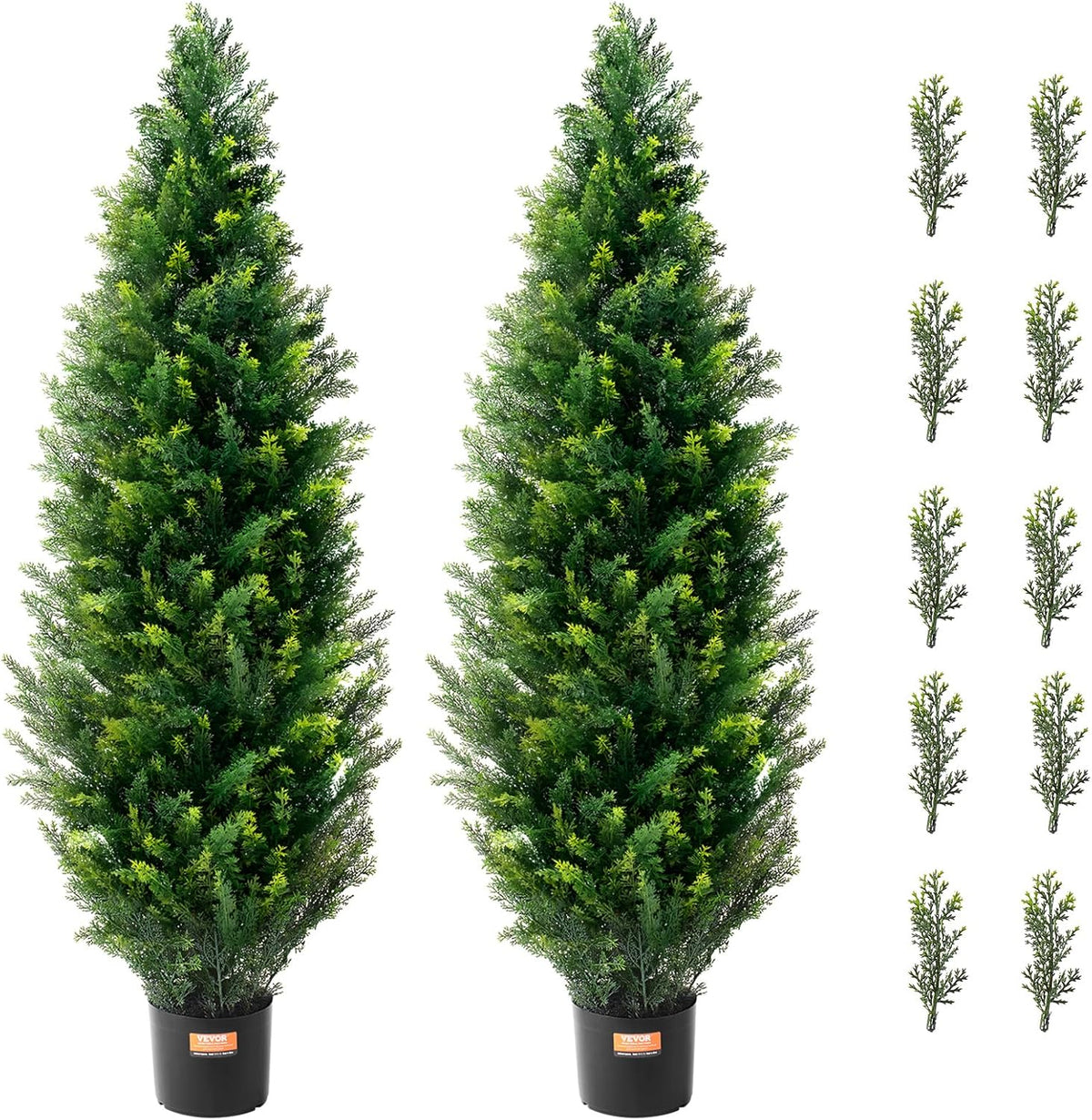 vevor artificial topiary cedar tree, 48 inch tall shown in use