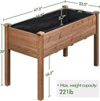 Yaheetech 1pc Raised Garden Bed 48x24x30in Elevated Wooden Horticulture Planter Box with Legs Standing Growing Bed for Gardening/Backyard/Patio/Balcony, Dark Brown