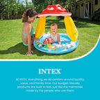 INTEX 57114EP Mushroom Baby Pool: Built-In Mushroom Shade – Soft Inflatable Floor – Durable Vinyl – Ages 1-3 – 40" x 35"