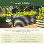 Vego garden 32" Tall 42" Round Raised Garden Bed Raised Bed Planter Box for Vegetables Flowers Patio-Modern Gray
