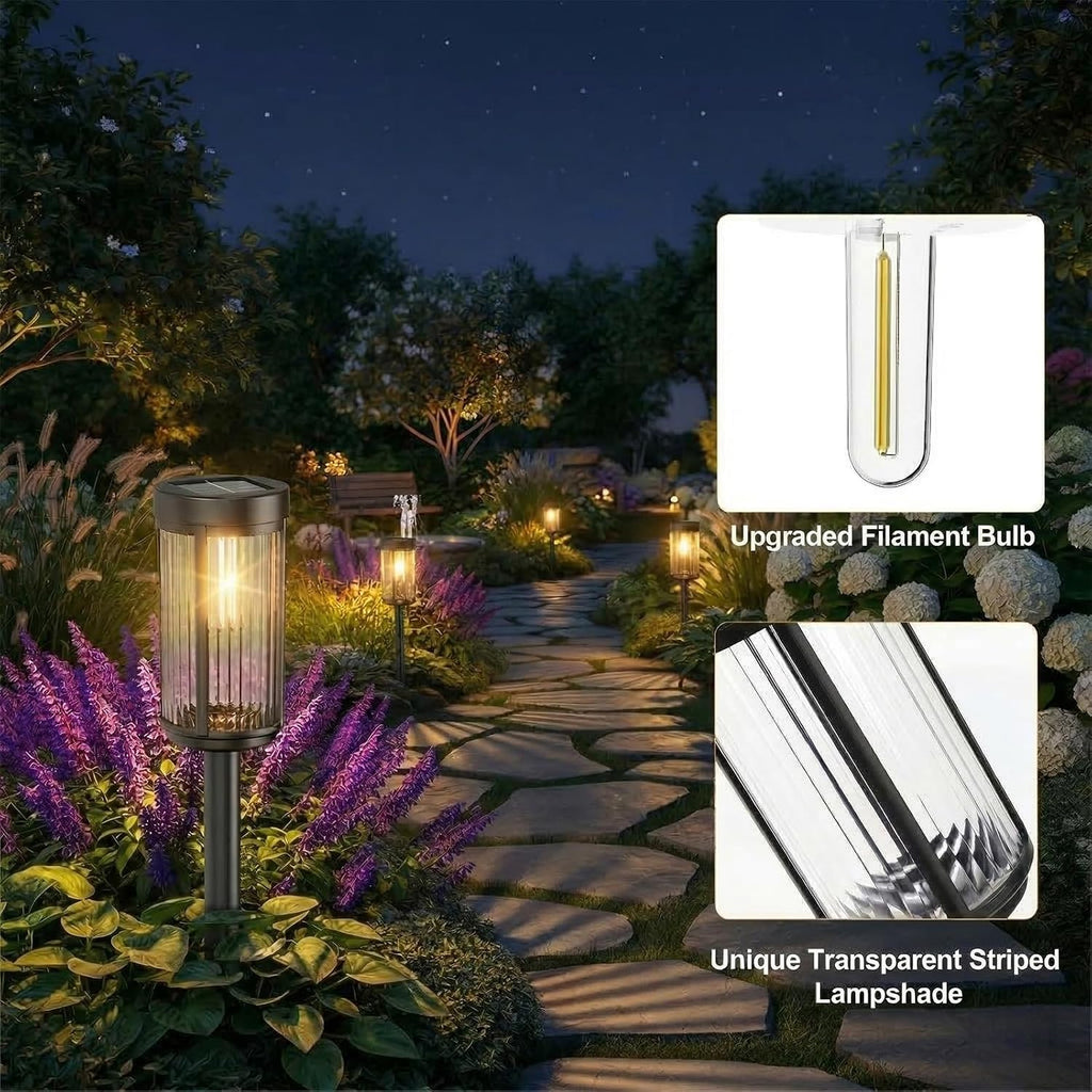 Sparkblaze Solar Garden Lights Outdoor, 12 Pack, Warm White | Decorative Solar Pathway Lights for Yard Auto On/Off Landscape Lighting for Walkway, Lawn, Garden