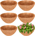 Halatool 6 Pack 14 Inch Coconut Liners for Hanging Baskets Replacement | 100% Natural Coco Coir Fiber, Breathable Round Coco Liners for Planters, Flowers, Balcony, Garden, Patio, Porch, Home Decor