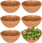 Halatool 6 Pack 14 Inch Coconut Liners for Hanging Baskets Replacement | 100% Natural Coco Coir Fiber, Breathable Round Coco Liners for Planters, Flowers, Balcony, Garden, Patio, Porch, Home Decor