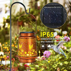 Birthday Gifts for Women, Solar Lanterns Outdoor Waterproof, Hummingbird Garden Decor Metal Hanging Decorative Solar Lights for Patio Yard Lawn Backyard Porch, Gardening Gifts for Women Mom Grandma