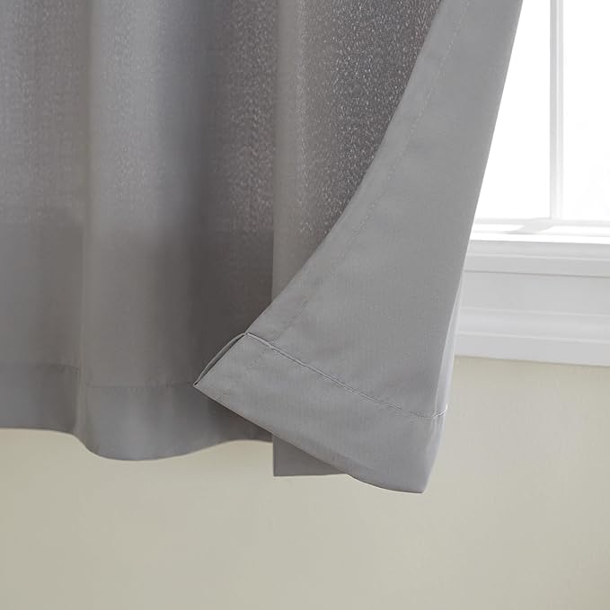 TOWN & COUNTRY BASICS Cabana Solid Heavyweight Indoor Outdoor Curtains, Light Filtering Opacity with Grommet Top, Water Repellent, 2-Pack Set, 54"x108", Medium Grey