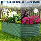 Garvee 2 Pack Galvanized Raised Garden Beds - 8x4x2ft Planter Box for Vegetables, Flowers, Rust-Resistant Garden Box, Easy Assembly Raised Beds, Durable Planters for Outdoor Plants, Green