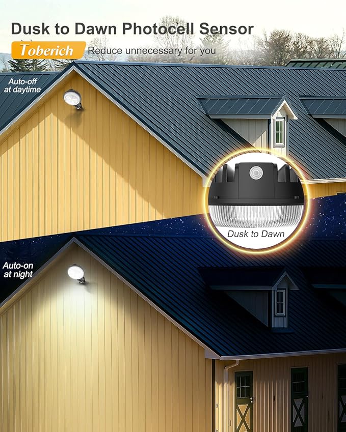 LED Barn Light 2 Packs, 150W 20000LM Yard Area Lights Dusk to Dawn Outdoor Lighting with Upgraded Photocell 6500K Adjustable Angle Daylight IP66 Waterproof Street Lights for Farmhouse/Garage