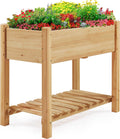 yaheetech 34" raised garden bed with legs, wooden, main product view