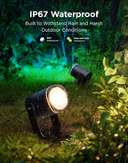 Govee Outdoor Spot Lights 2, IP67 Waterproof Spotlights, Landscape Lights Work with Matter, Alexa, and Google Assistant, RGBWIC Color Changing Light for Outdoor Decor, Patio Decorations, 4 Pack