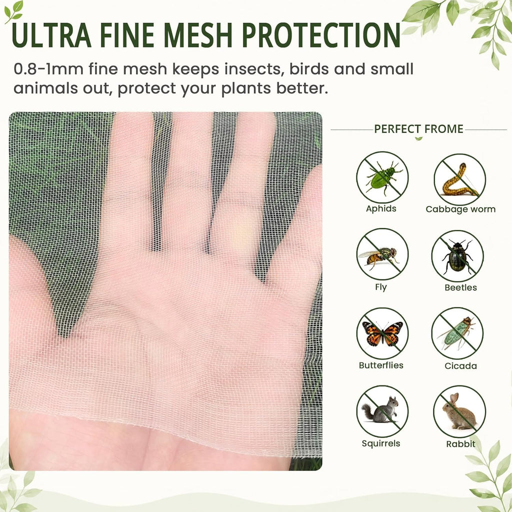 16x50ft garden netting, fine mesh insect netting for, side view