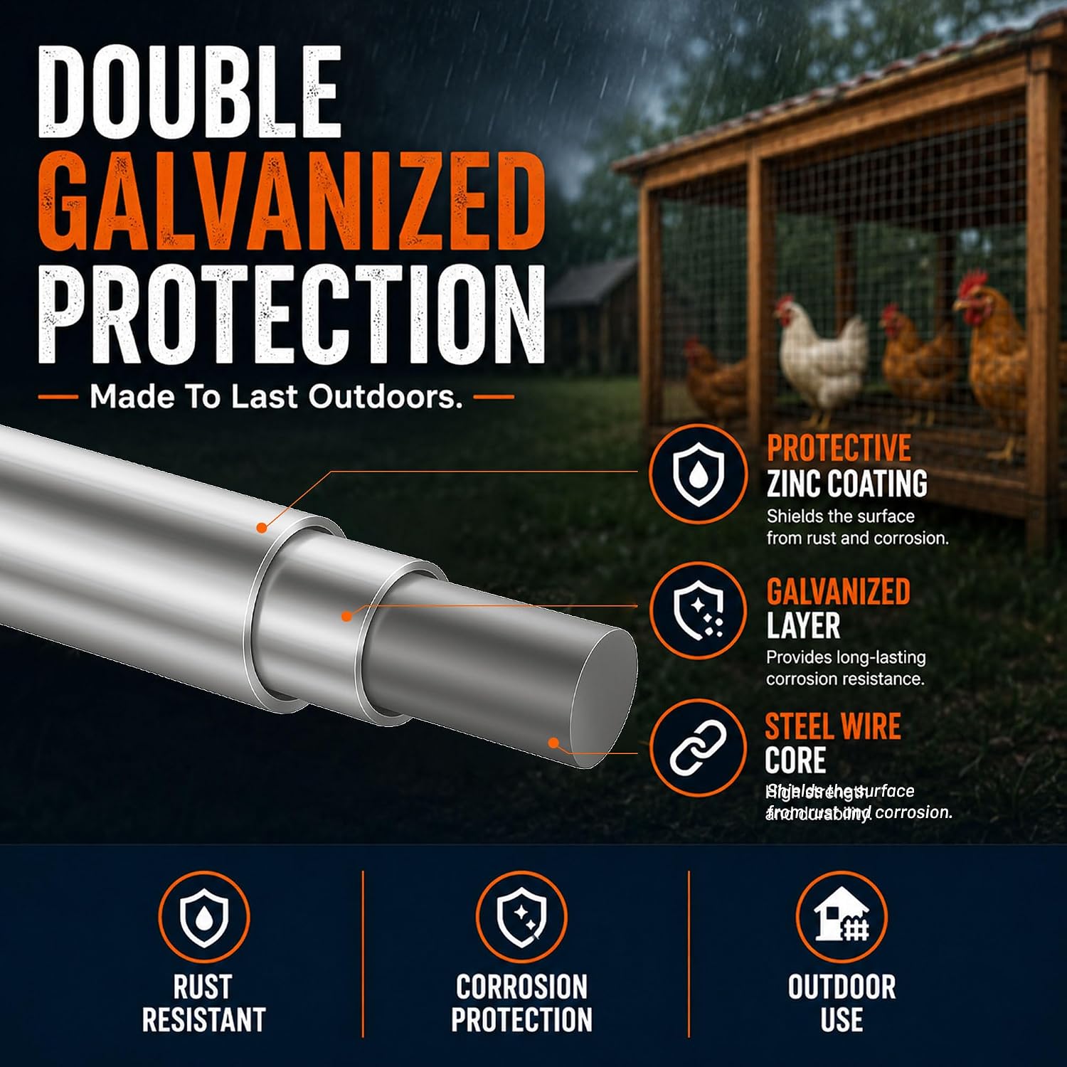 1/2in Hardware Cloth 24in x 50ft 19gauge Hot-Dip Galvanized Wire Mesh Roll | Heavy Duty Chicken Wire Fencing Rabbit Cage Mesh Garden Fence Chicken Coop Snake Barrier