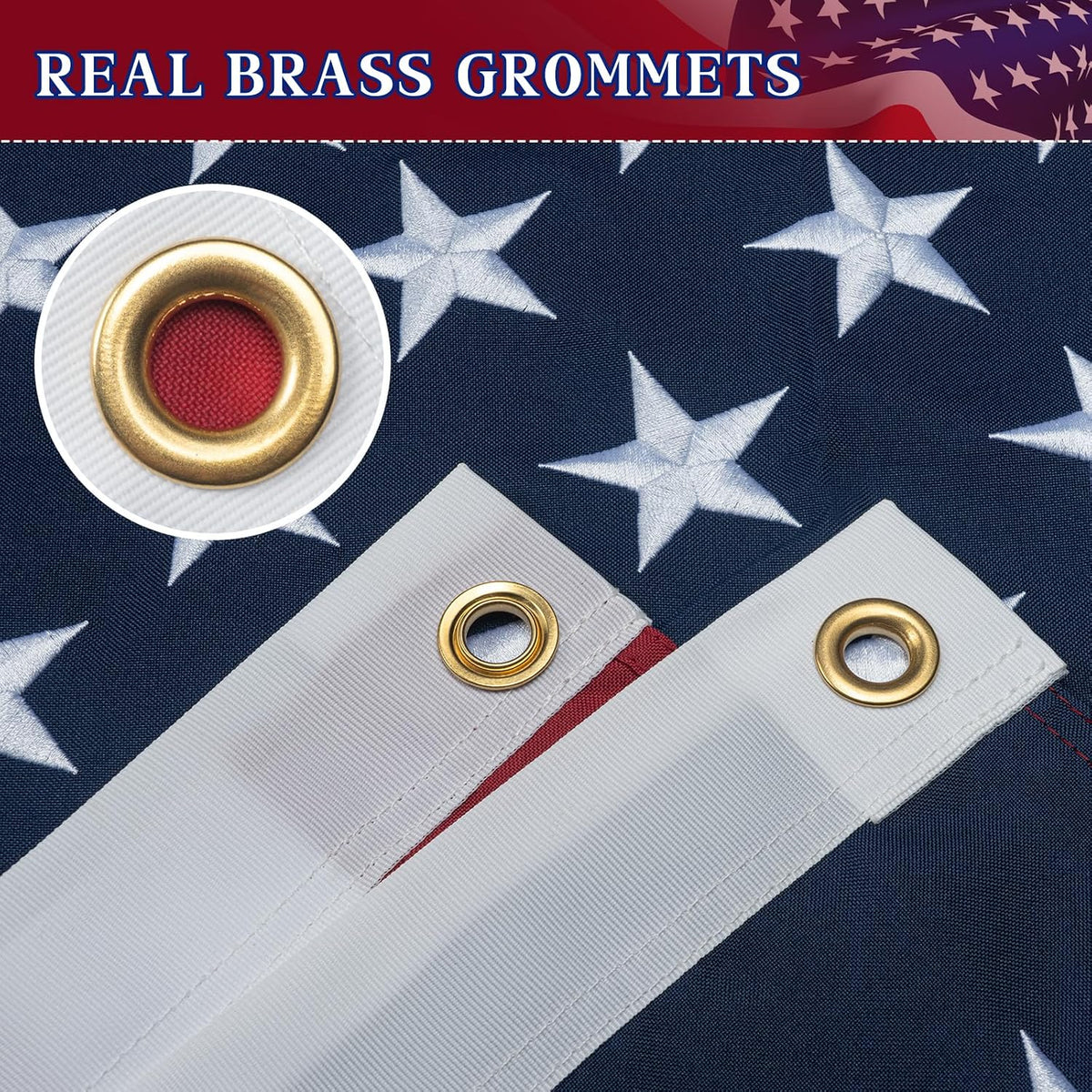gyaozii 4x6ft american flags for outside, heavy duty, side view
