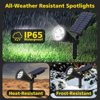 T-SUN Solar Spotlights, 4 LED Solar Powered Landscape Spotlights Waterproof Outdoor Lights Auto ON/OFF for Garden, Driveway, Yard, Patio, Pool Area (White-4 Pack)