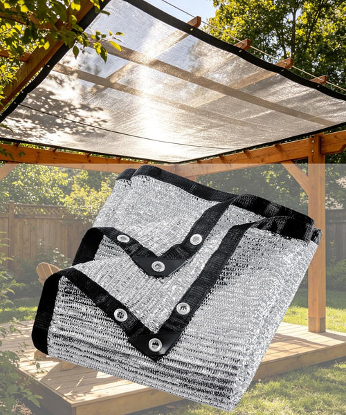 85% aluminet shade cloth with grommets, reflective shade, main product view