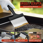 Griddle Cleaning Kit for Blackstone, Heavy-Duty Scraper & Ergonomic Handles | Non-Scratch Scouring | Flat Top Griddles | Cast Iron | Ovens & BBQ Surfaces | Removes Stubborn Grease Easily