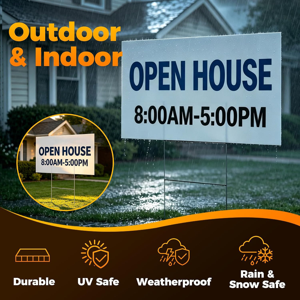 36 inch plastic blank yard signs with stakes, package contents