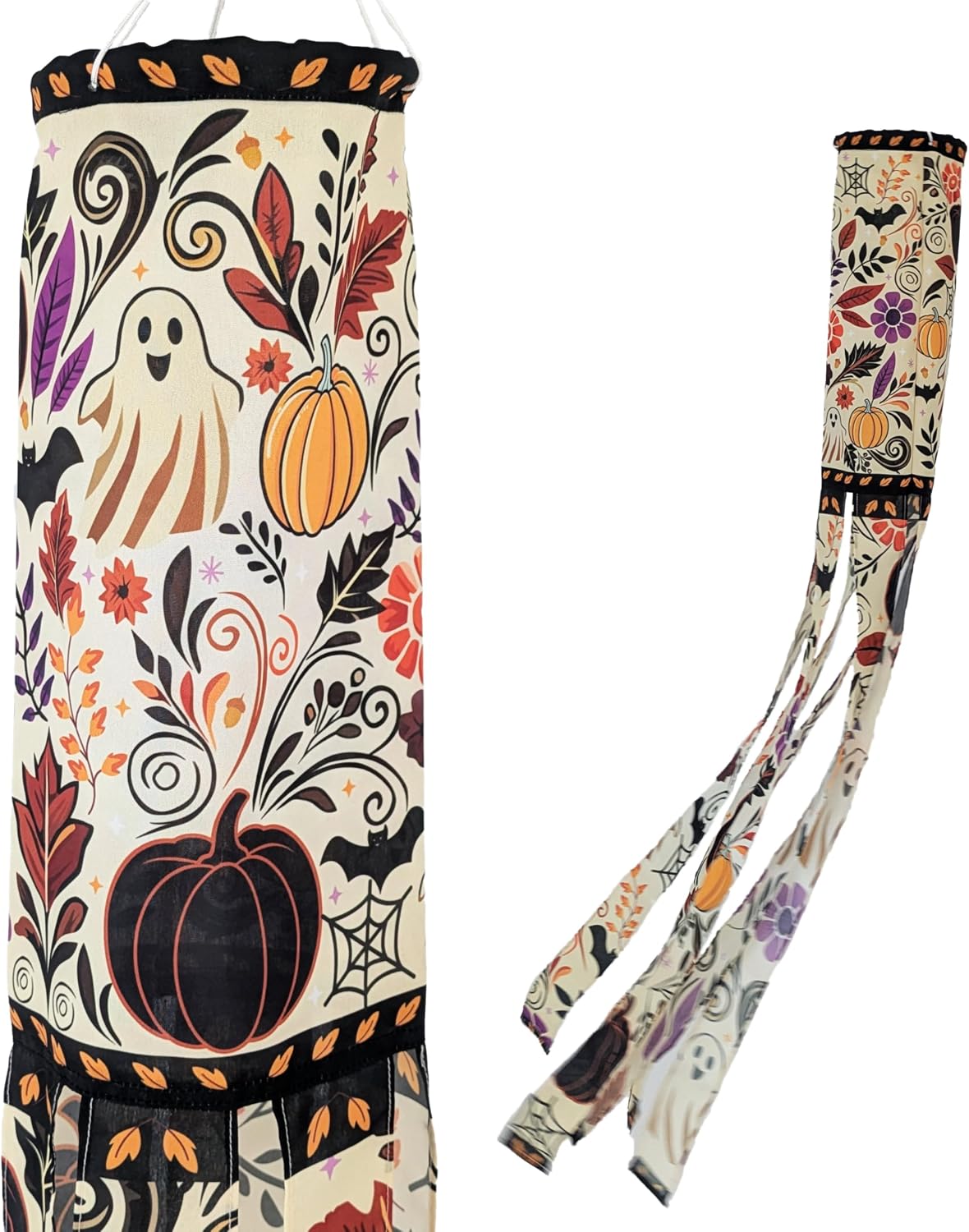 Madrona Brands Haunted Fall Windsock | Durable Outdoor Hanging Halloween Decoration | Yard, Porch, Lawn | 48 Inch