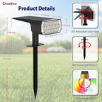 Solar Lights Outdoor Waterproof, 3 Lighting Modes Solar Spot Lights Outdoor, LED Solar Spotlights, Ultra Bright Dusk-to-Dawn Uplights for Garden, Landscape, Yard, Pathway, IP65, Auto On/Off