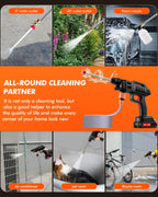 21v cordless pressure washer with 2 * 2ah showing dimensions