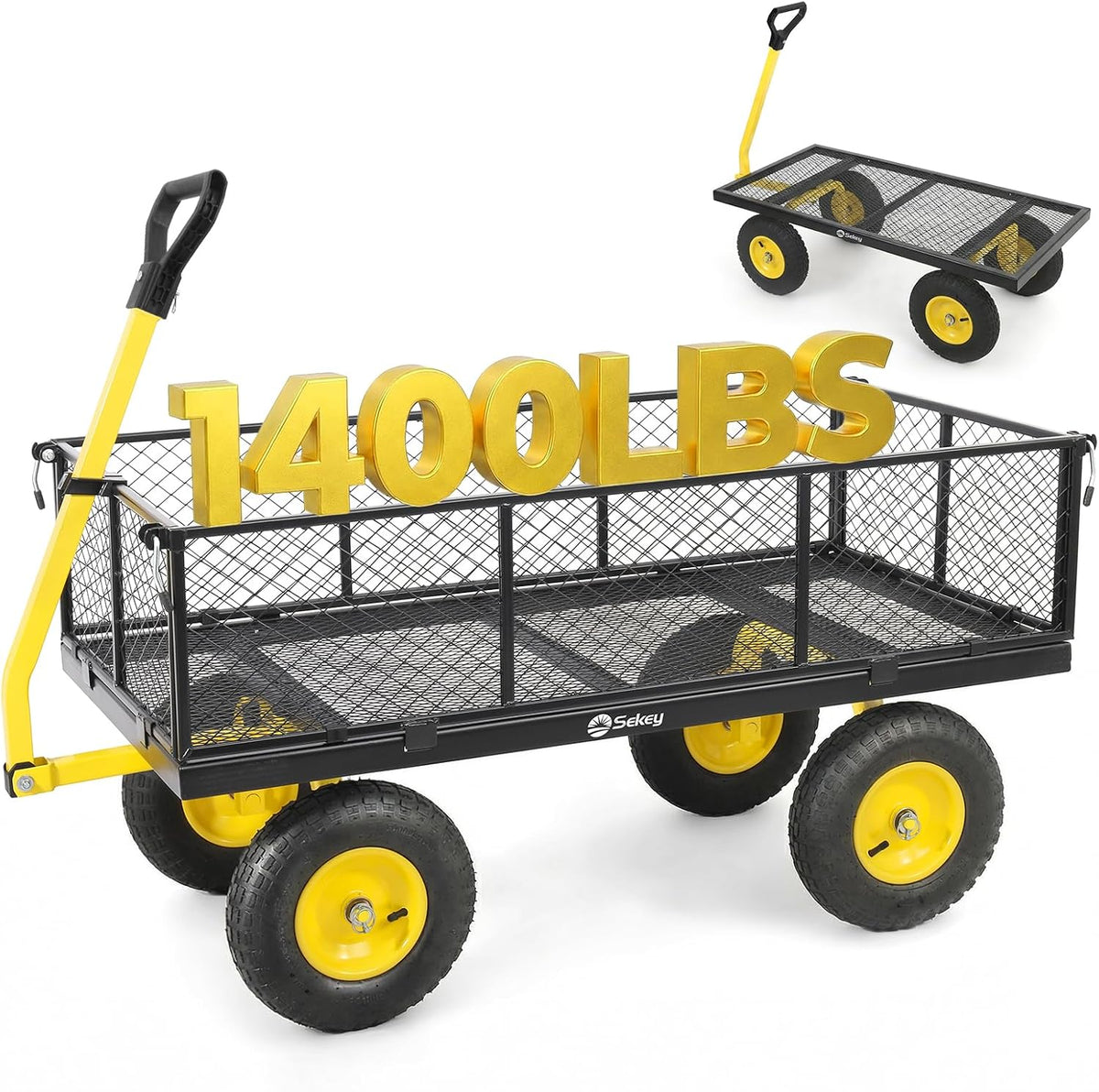 sekey 7.7 cu ft steel garden cart, 1400, main product view