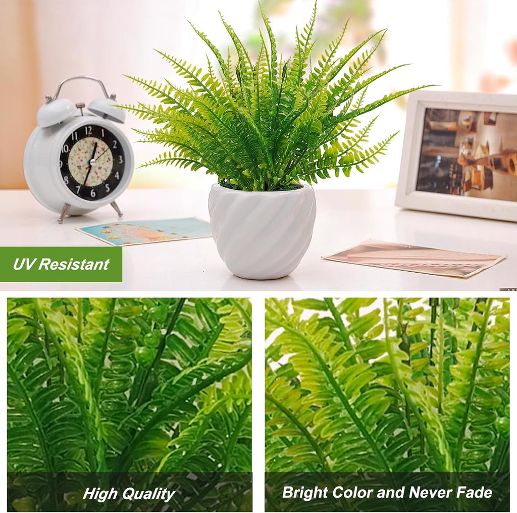 coreland 40 pcs artificial boston fake fern plants, close-up detail
