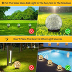 Solar Globe Lights Outdoor Waterproof-Solar Balls Garden-Cracked Glass Ball Solar Lights Outdoor-Solar Orbs Outside-Outdoor Decorations Patio & Yard Lawn Backyard Decor