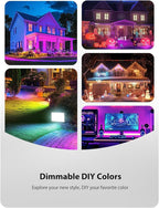 Onforu LED Flood Light Outdoor 300W Equivalent, 30W Color Changing RGBW Floodlight with Remote, 2700K Warm White IP66 Stage Lights Indoor Uplights for Events, Uplighting for Halloween 4 Pack