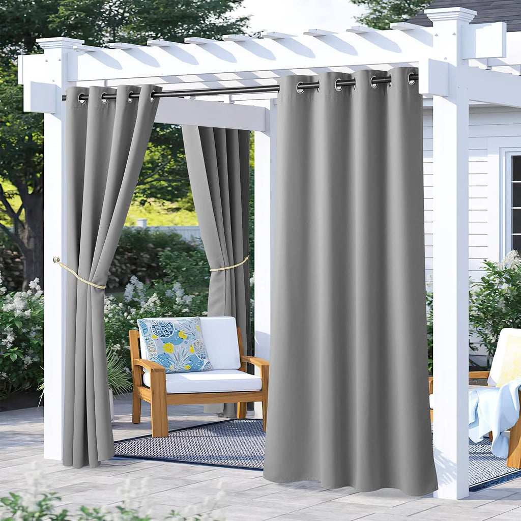 nicetown 2 panels outdoor curtains for patio waterproof, main product view