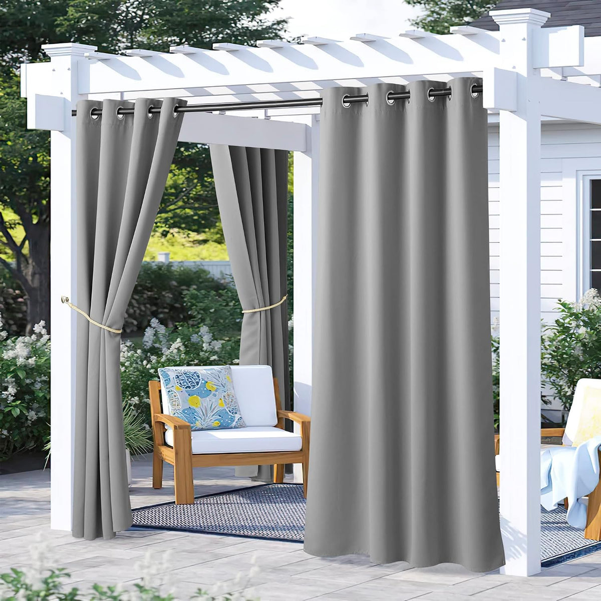 nicetown 2 panels outdoor curtains for patio waterproof, main product view