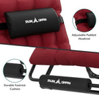 UDPATIO Oversized Zero Gravity Chair Set of 2, 29In XL Patio Reclining Chair with Cushion, Outdoor Folding Recliner with Pillows|Cup Holder|Foot Rest|Padded Headrest, Burgundy, Support 500LB