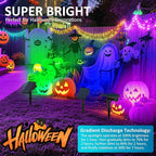 Halloween Solar Color Changing Lights Outdoor 7 Lighting Modes Waterproof IP65 Multicolor Landscape Spotlights Christmas RGB Uplights for Garden Yard House Tree Driveway Lawn Patio Pathway 6 Pack