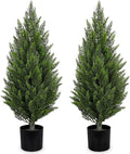 briful 3ft artificial cedar topiary trees set of, main product view