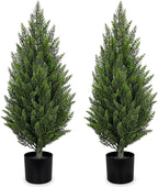 briful 3ft artificial cedar topiary trees set of, main product view