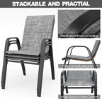 Patio Chairs Set of 8, Stackable Outdoor Dining Chairs for All Weather Textilene Fabric & Metal Frame, Outdoor Chairs Set for Backyard Deck Garden
